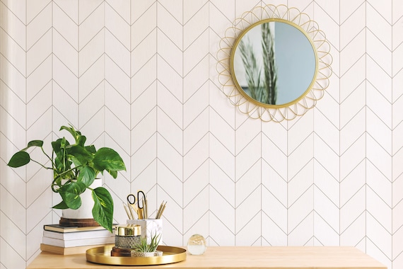 Herringbone peel and stick wallpaper deals