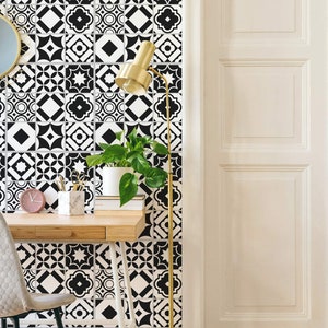 Tile Peel and Stick Wallpaper / Abstract Removable Wallpaper / Bohemian