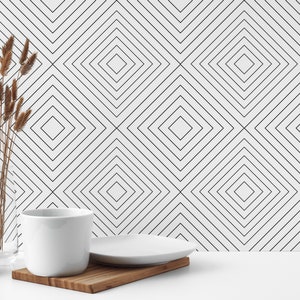 Geometric pattern Removable wallpaper / Minimalist Peel and Stick wallpaper / Seamless wallpaper - Self-adhesive or Traditional