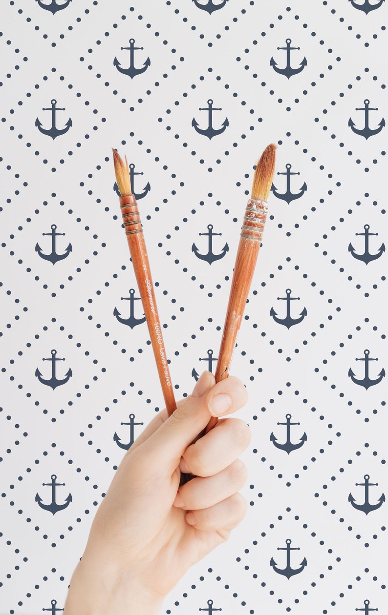 Nautical removable wallpaper / Peel and stick nautical | Etsy