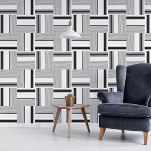 Abstract Peel and Stick wallpaper / Geometric Removable wallpaper / Striped wallpaper - Self-adhesive or Traditional