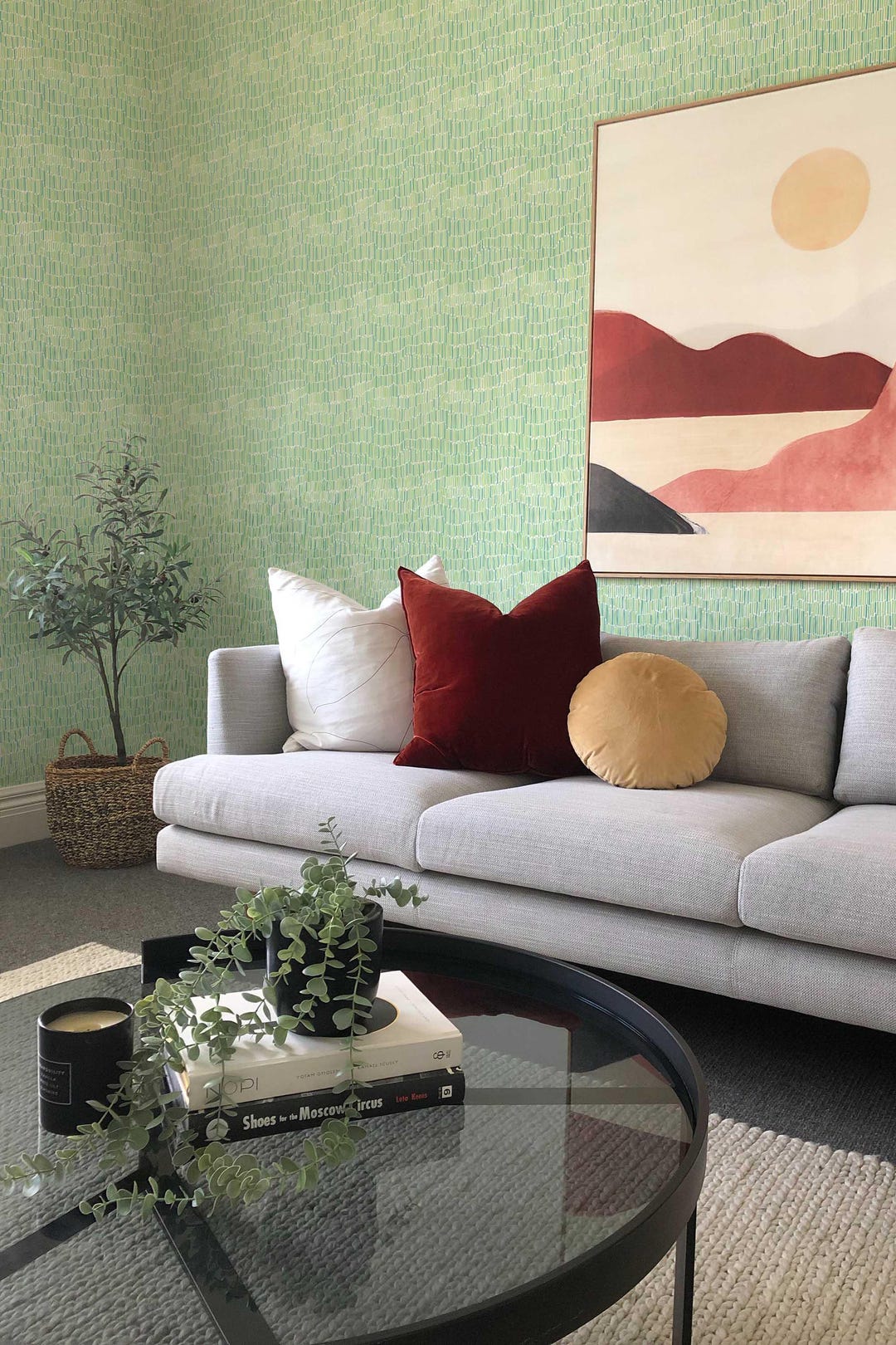 Sage Green Abstract Wallpaper Line Art Peel and Stick Removable — free download