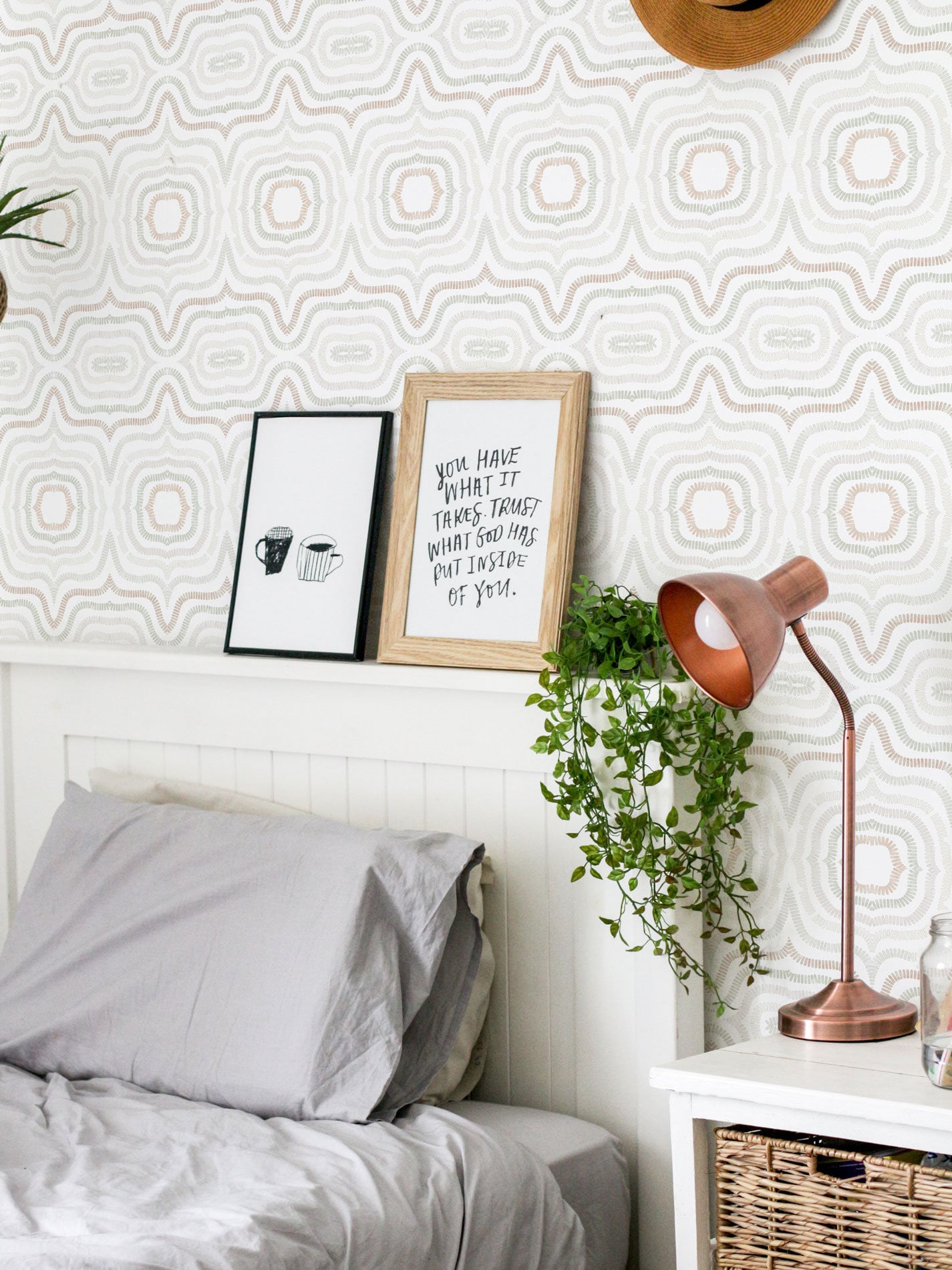 Modern boho removable wallpaper / selfadhesive wallpaper with Etsy