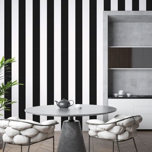 Carta da parati a strisce stacca e attacca / Strisce – Design verticale audace / Tessuto stacca e attacca, vinile o non incollato / Dimensioni e colori personalizzati