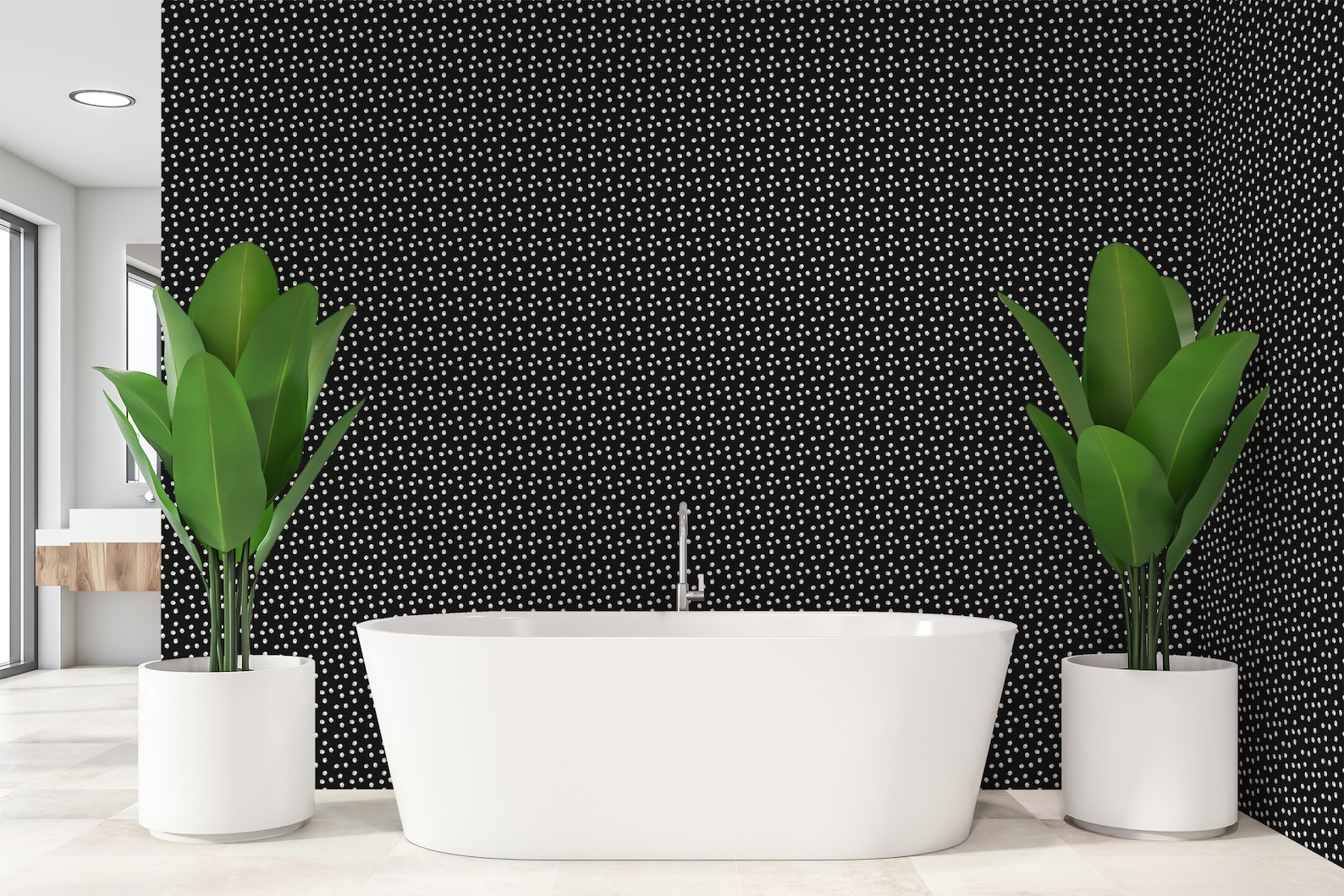 Black Polka Dot Peel and Stick Wallpaper / Bold Polka Dot Etsy
