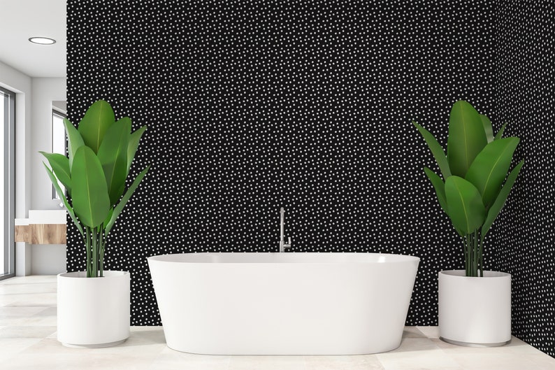 Black Polka Dot Peel and Stick Wallpaper / Bold Polka Dot Etsy