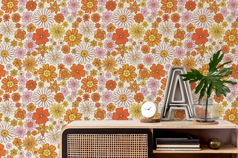 Fancy Walls Colorful Floral Peel and Stick Wallpaper