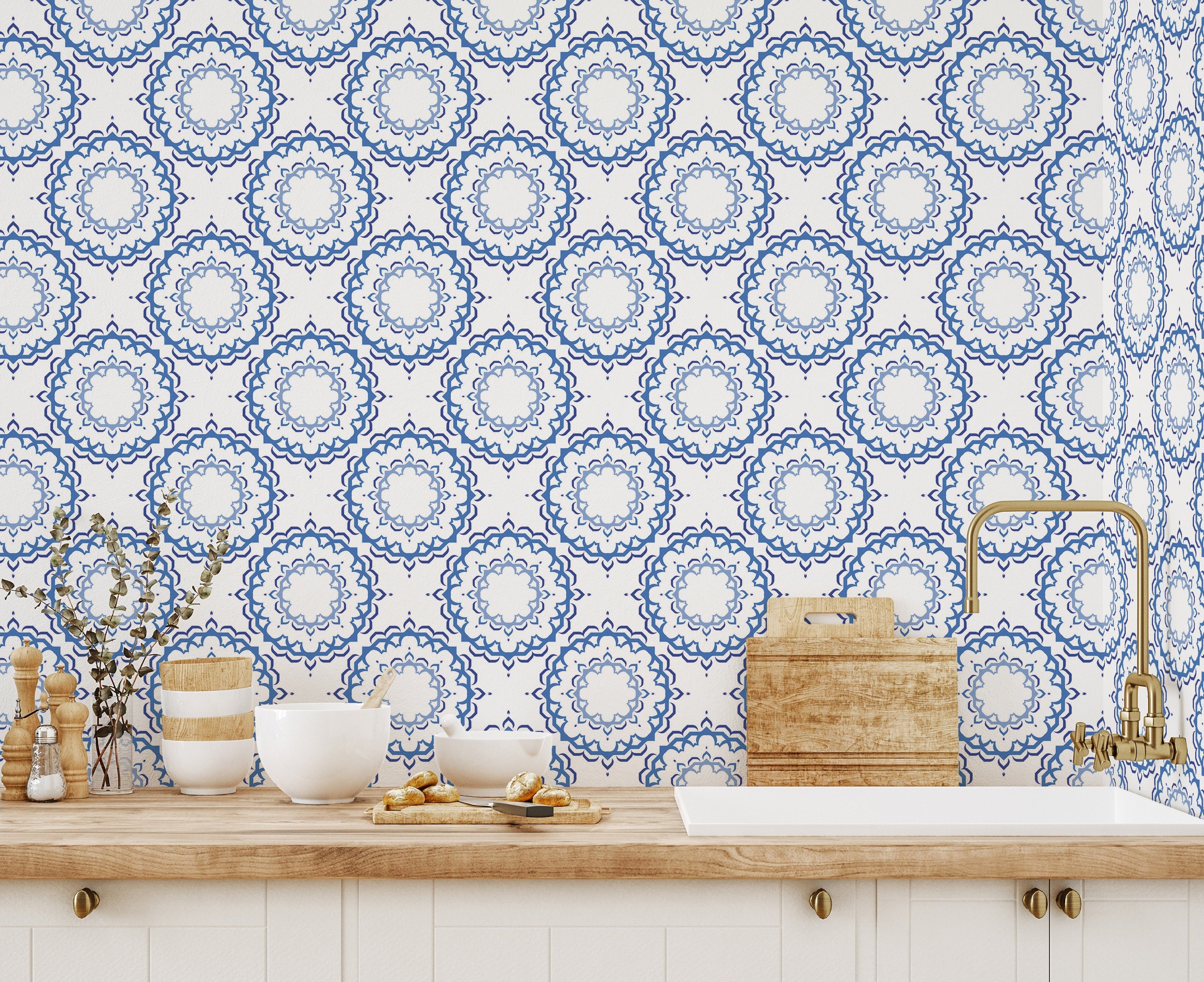 Buy Moroccan Tile Removable Wallpaper for Walls  Tile Peel and Online in  India  Etsy