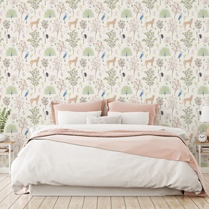 Fancy Walls Watercolor Animal Peel and Stick Wallpaper