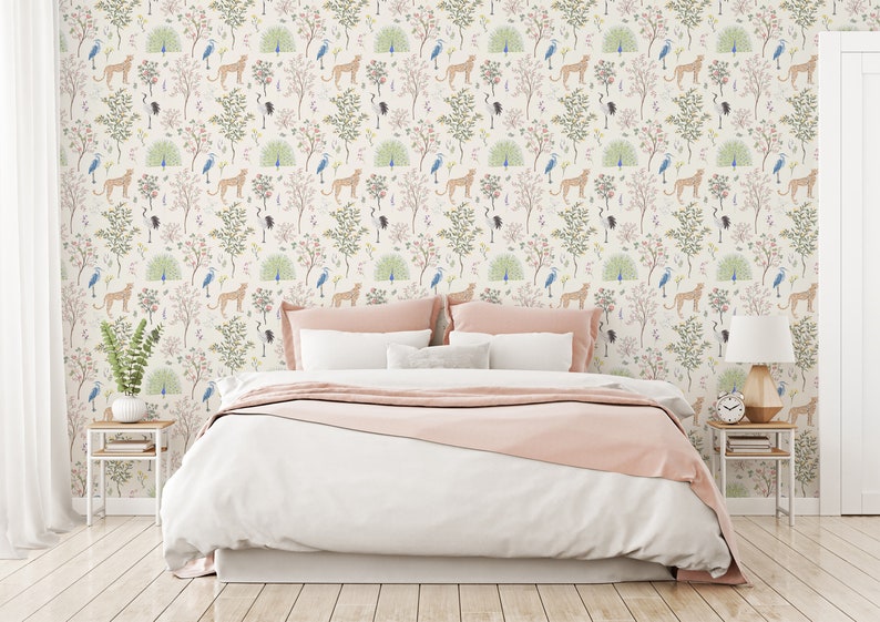 Fancy Walls Watercolor Animal Peel and Stick Wallpaper