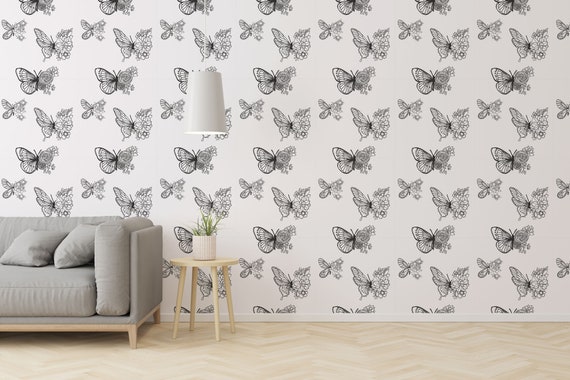 Butterfly Peel and Stick Wallpaper / Butterfly Removable - Etsy