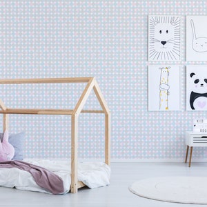 Circles Peel and Stick wallpaper / Geometric Removable wallpaper / Pastel wallpaper - Self-adhesive or Traditional