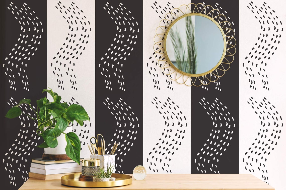 Striped Peel and Stick Wallpaper / Bold Removable Wallpaper / Etsy