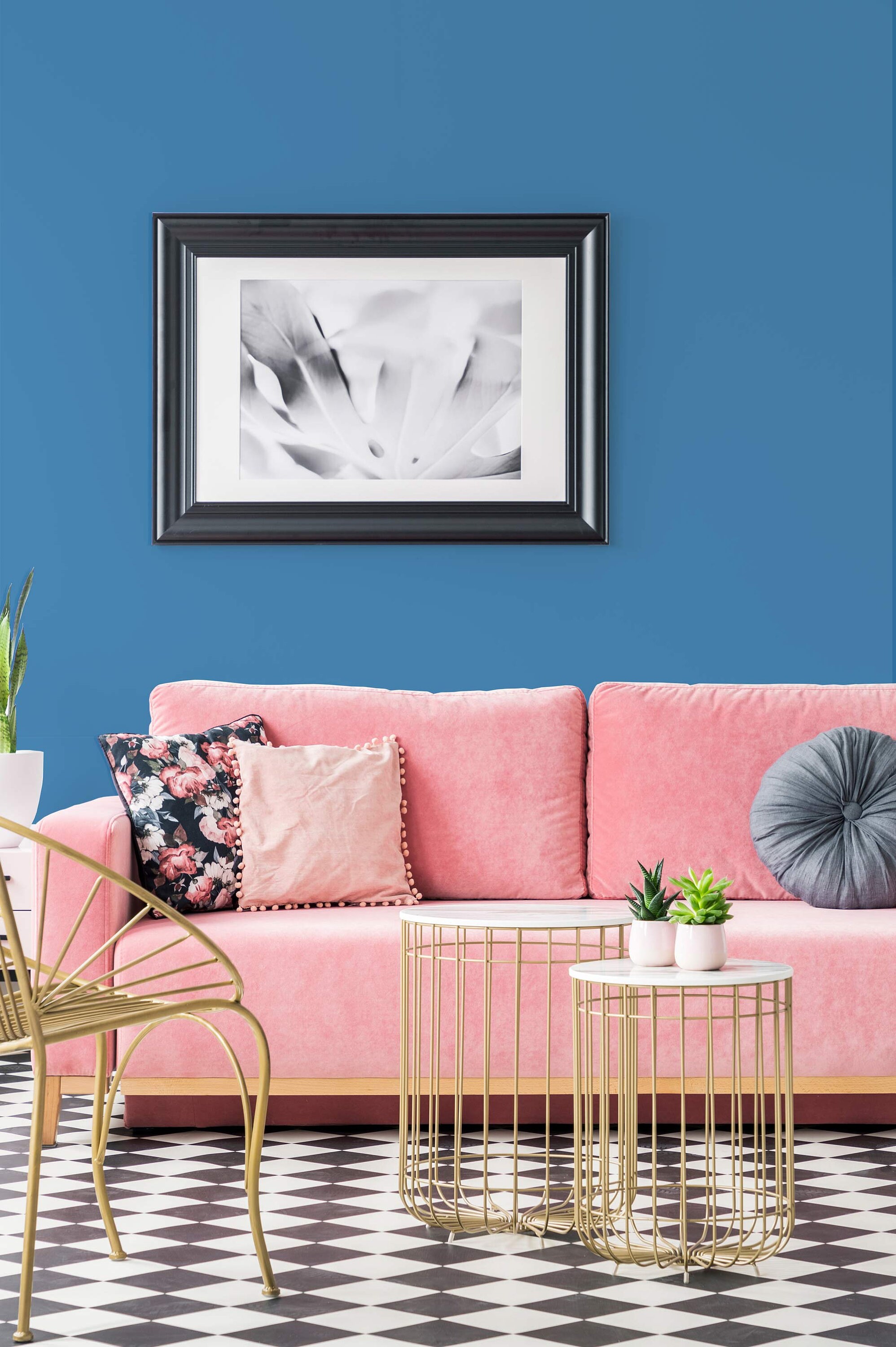 Bright Blue Peel and Stick Wallpaper / Solid Blue Removable Etsy