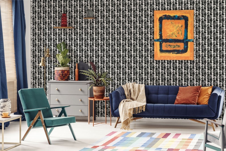 Brush Strokes Peel and Stick Wallpaper / Brush Strokes Stick Etsy