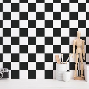 Checkered peel and stick wallpaper / Checkered removable wallpaper /  wallpaper - Self-adhesive or Traditional