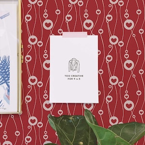 Red Valentine&#39;s Day Peel and Stick wallpaper / Contemporary Removable wallpaper / Red wallpaper - Self-adhesive or Traditional