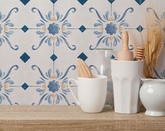 Tile peel and stick wallpaper / Kitchen removable wallpaper /  wallpaper - Self-adhesive or Traditional