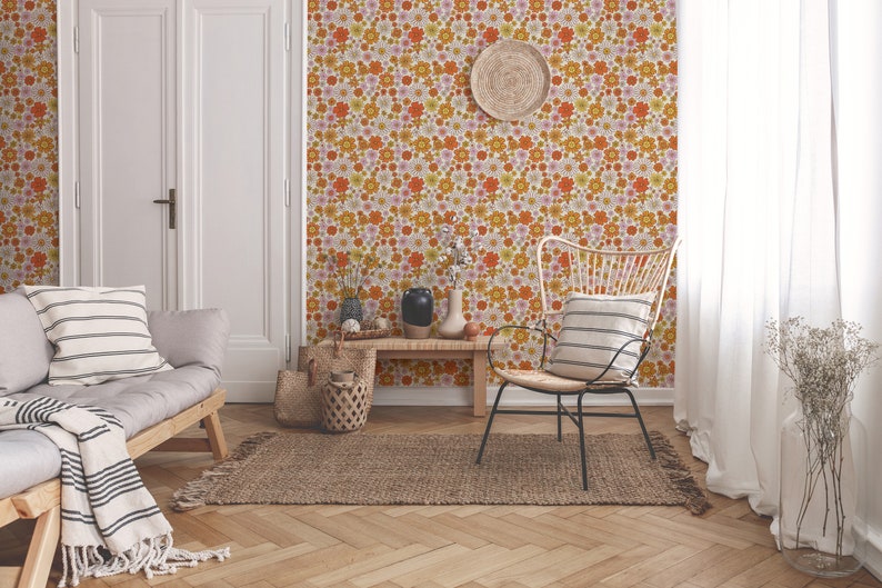 Unpasted Wallpaper - Floral Retro by Fancy Walls