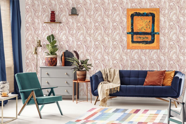 Narcissus Peel and Stick Wallpaper / Floral Removable - Etsy