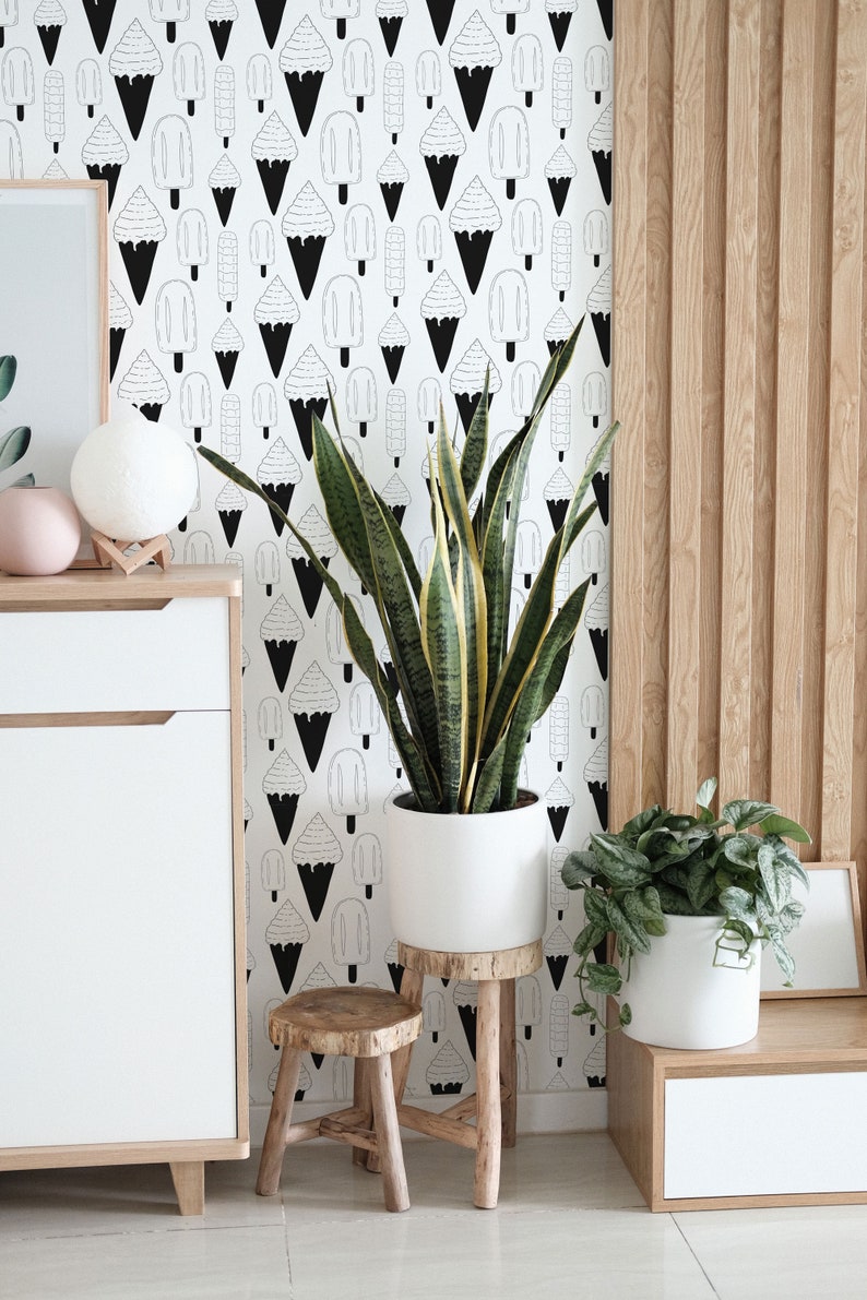 Graphic Ice Cream Peel and Stick Wallpaper / Food Removable Etsy