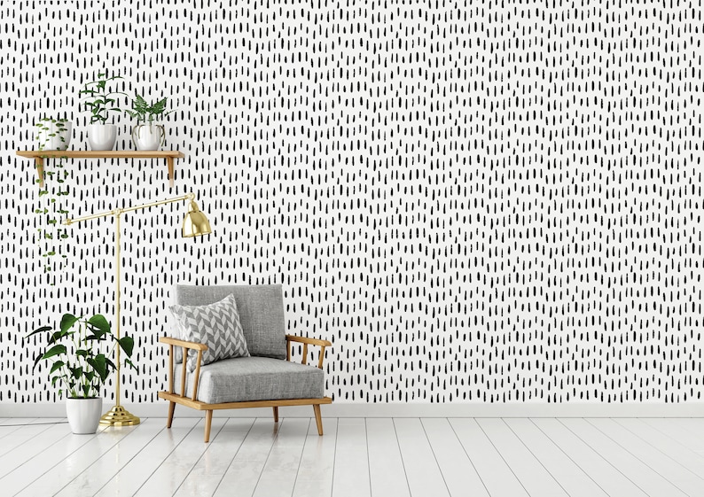 Brush Strokes Peel and Stick Wallpaper / Minimalist Removable Etsy