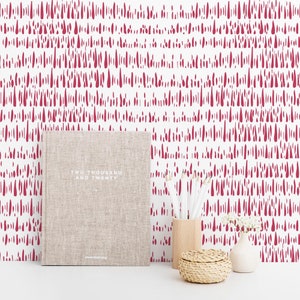 Viva Magenta Brushstroke Peel and Stick wallpaper / Montezuma Removable wallpaper / Viva Magenta wallpaper - Self-adhesive or Traditional