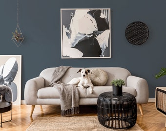 Charcoal Peel and Stick wallpaper / Solid charcoal Removable wallpaper / Plaid charcoal wallpaper - Self-adhesive or Traditional