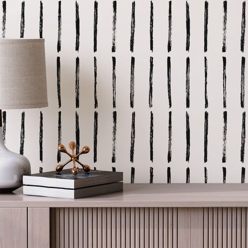 Blue and White Brush Stroke Peel and Stick Wallpaper / Etsy