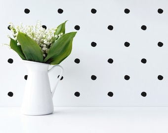 Black and White Polka Dot Wallpaper: Minimalist Dot Pattern (Non-Pasted, Pre-Pasted, Peel and Stick, Custom Colors & Sizes)