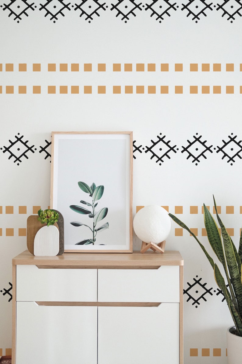Scandinavian Peel and Stick Wallpaper / Boho Removable - Etsy