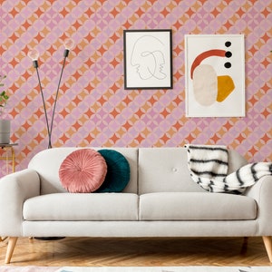 Fancy Walls - Removable Pink Retro Wallpaper