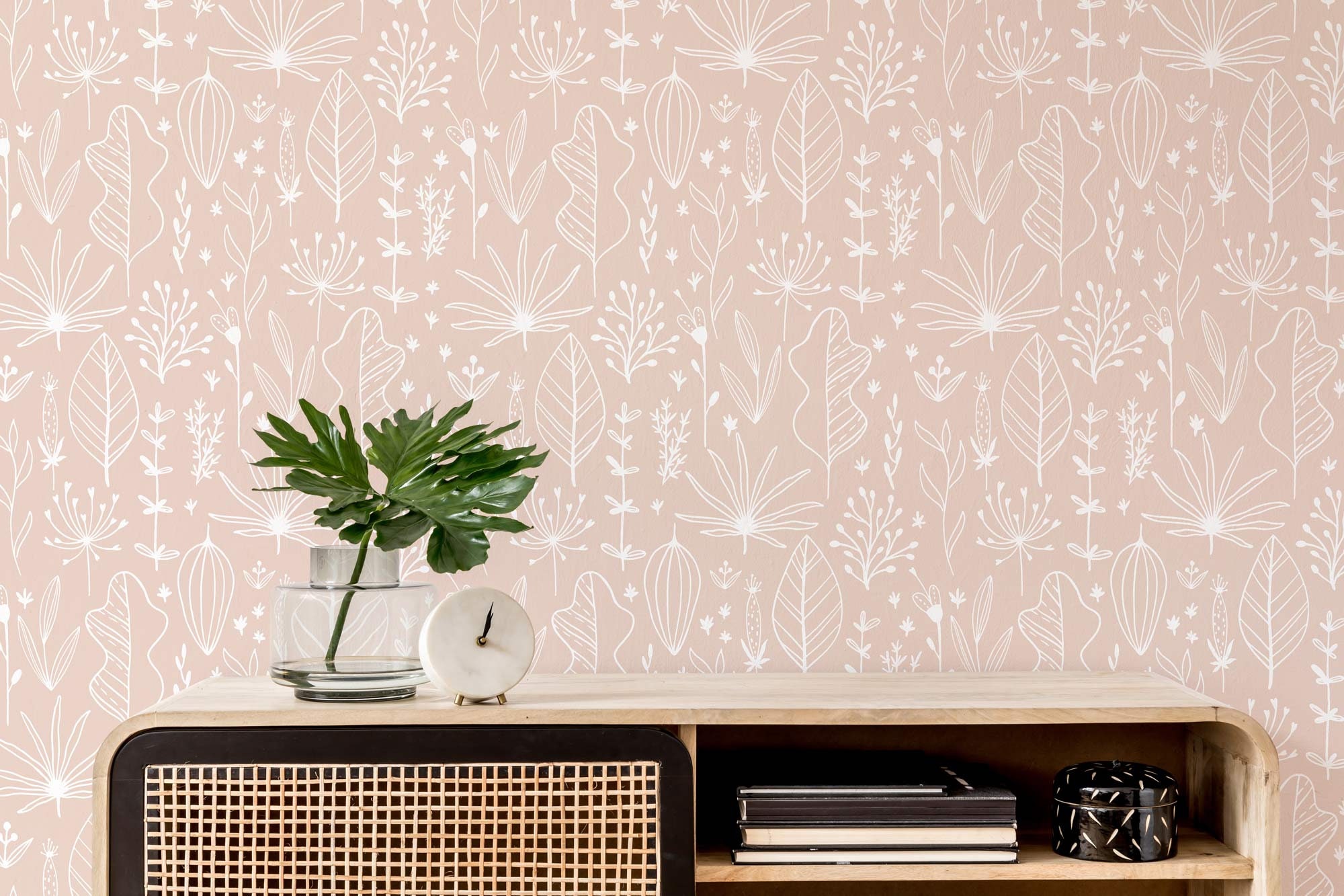 Boho nursery removable wallpaper / blush boho self-adhesive | Etsy
