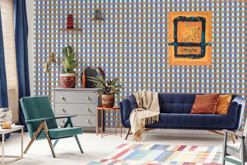 Fancy Walls Colorful Geometric Peel and Stick Wallpaper