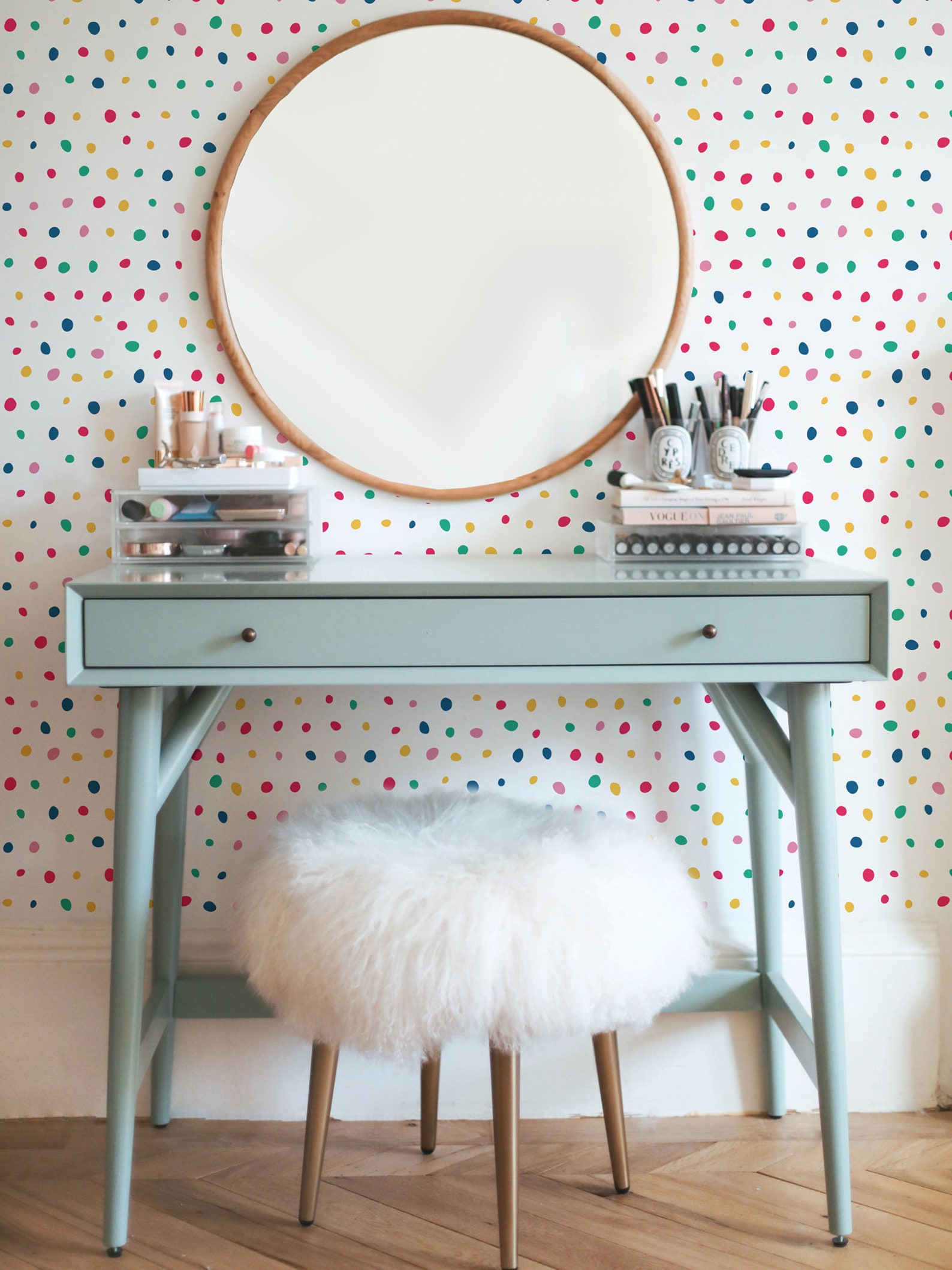 Colorful Polka Dot Removable Wallpaper Design / Selfadhesive Etsy