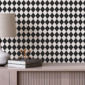 Harlequin pattern Removable wallpaper / Geometric Peel and Stick wallpaper / Harlequin wallpaper - Self-adhesive or Traditional
