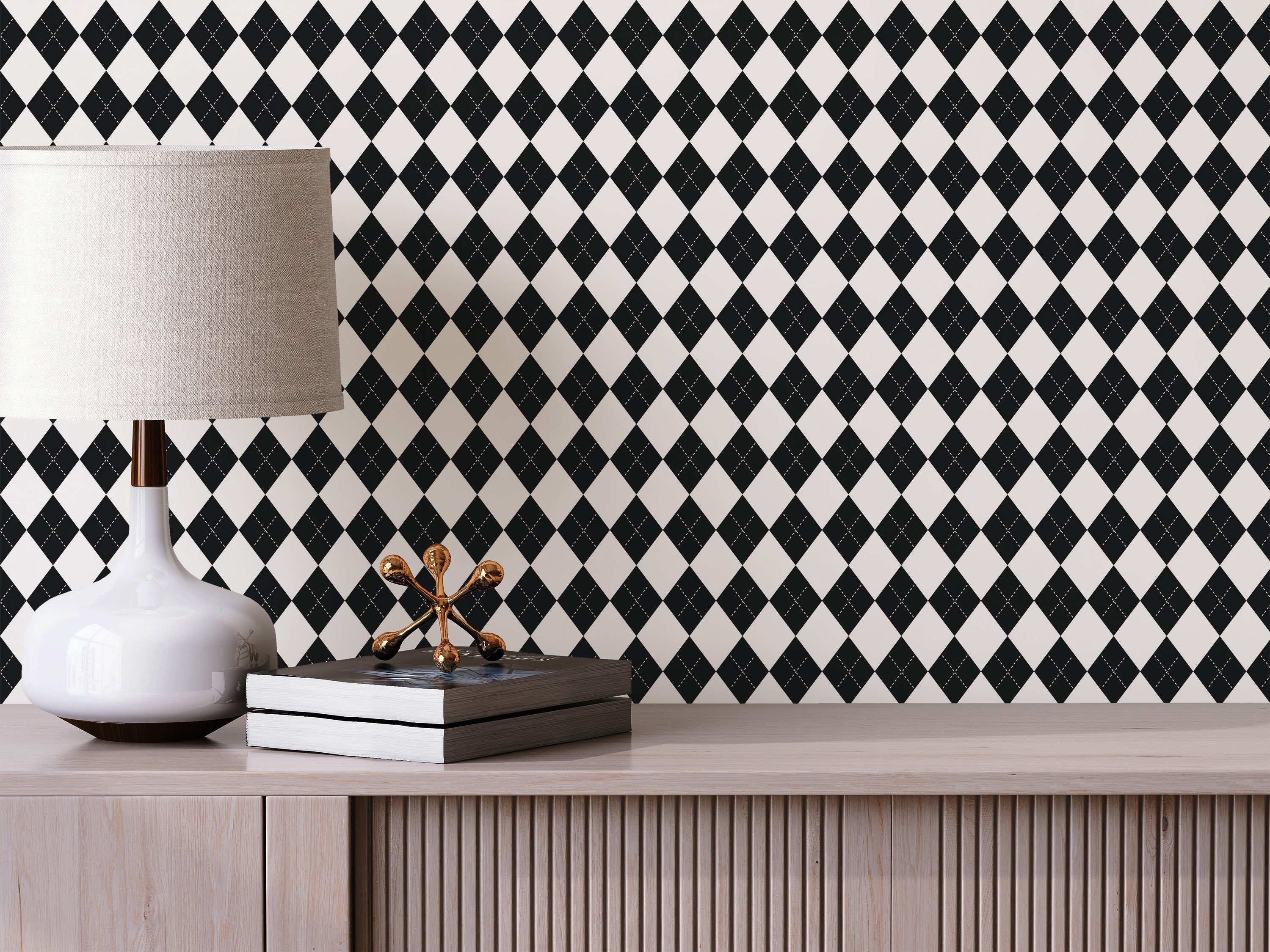 Harlequin Pattern Removable Wallpaper / Geometric Peel and - Etsy Harlequin Pattern Removable Wallpaper / Geometric Peel and - Etsy