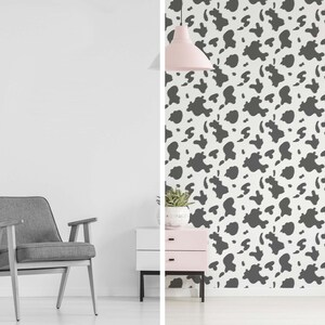 Cow Print Peel and Stick Wallpaper / Animal Print Removable Wallpaper