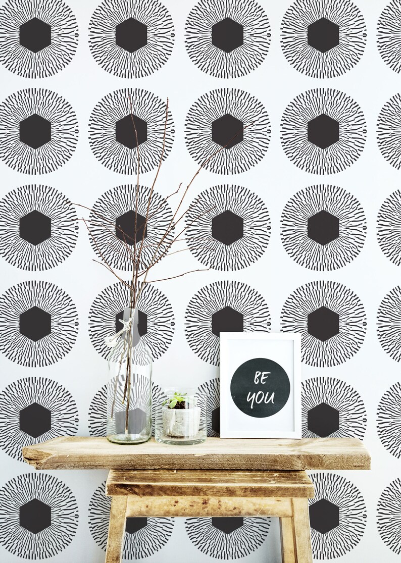 Large Print Peel and Stick Wallpaper / Bold Removable Etsy