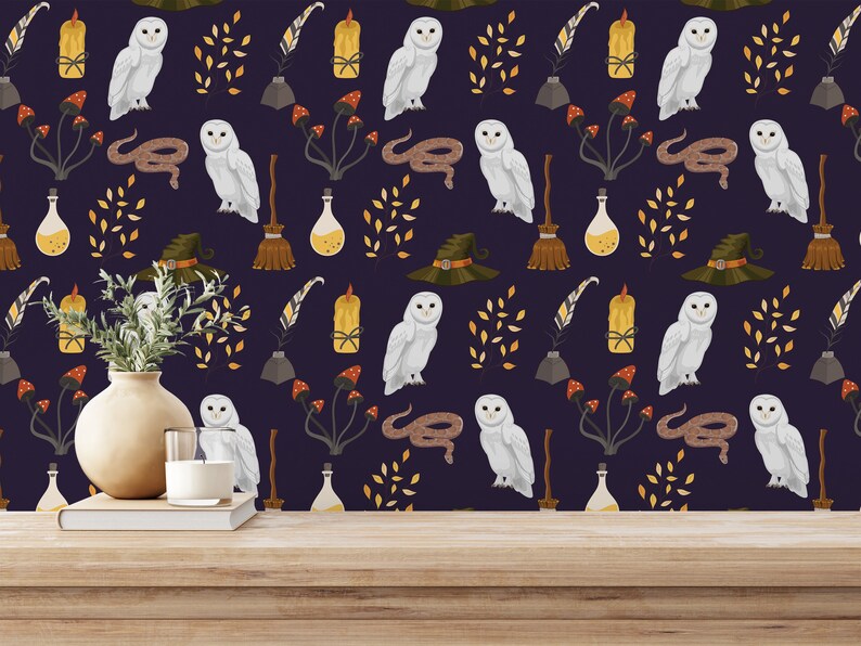 Navy Harry Potter Peel and Stick Wallpaper / Owl Removable - Etsy