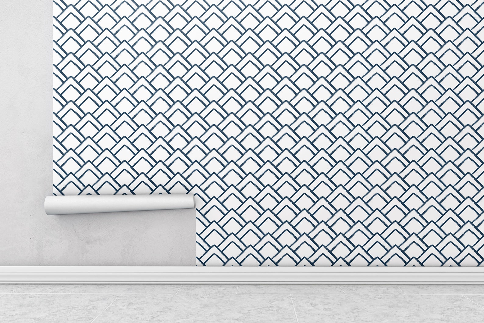 Geometric Triangle Peel and Stick Wallpaper / Geometric Etsy