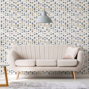 Colorful Triangles Peel and Stick wallpaper / Geometric Removable wallpaper / Colorful wallpaper - Self-adhesive or Traditional
