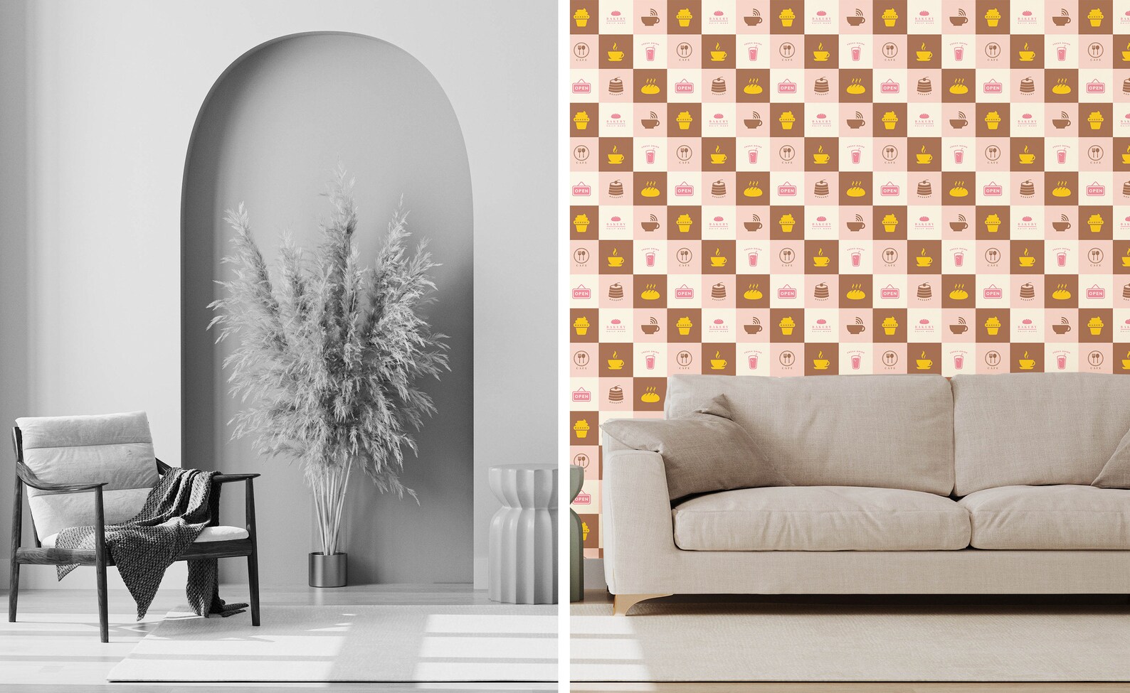 Pink Cafe Peel and Stick Wallpaper / Coffee Removable Etsy