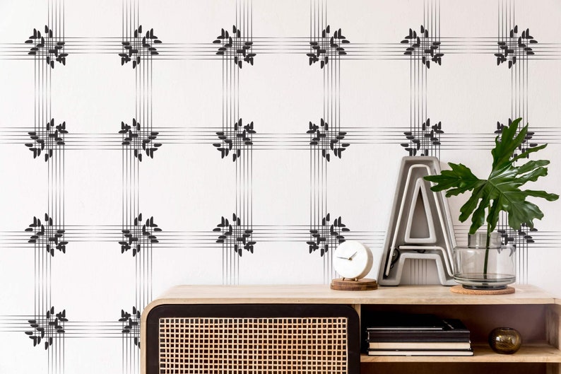 Gingham Peel and Stick Wallpaper / Black and White Gingham Etsy