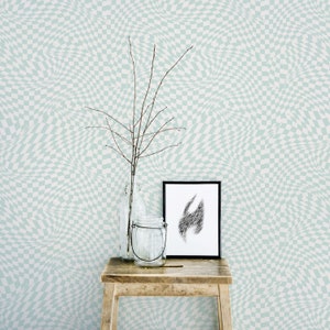 Green Illusion Peel and Stick wallpaper / Abstract Removable wallpaper / Green wallpaper - Self-adhesive or Traditional