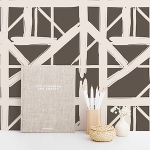 Brown and beige Brushstroke Peel and Stick wallpaper / Lines Removable wallpaper / Brown and beige wallpaper - Self-adhesive or Traditional