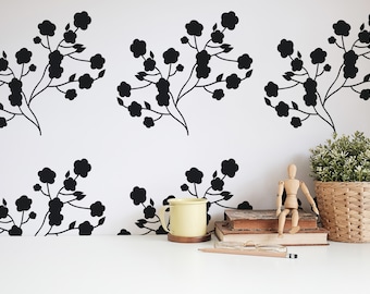 Floral Peel and Stick wallpaper / Bold Removable wallpaper / Flower wallpaper - Self-adhesive or Traditional