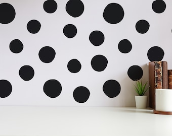 Black and White Polka Dot Wallpaper: Bold Modern Pattern (Peel and Stick or Non Pasted, Custom Colors & Sizes)