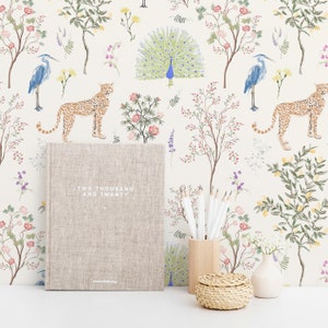 Colorful Menagerie Peel and Stick wallpaper / Animal Removable wallpaper / Colorful wallpaper - Self-adhesive or Traditional