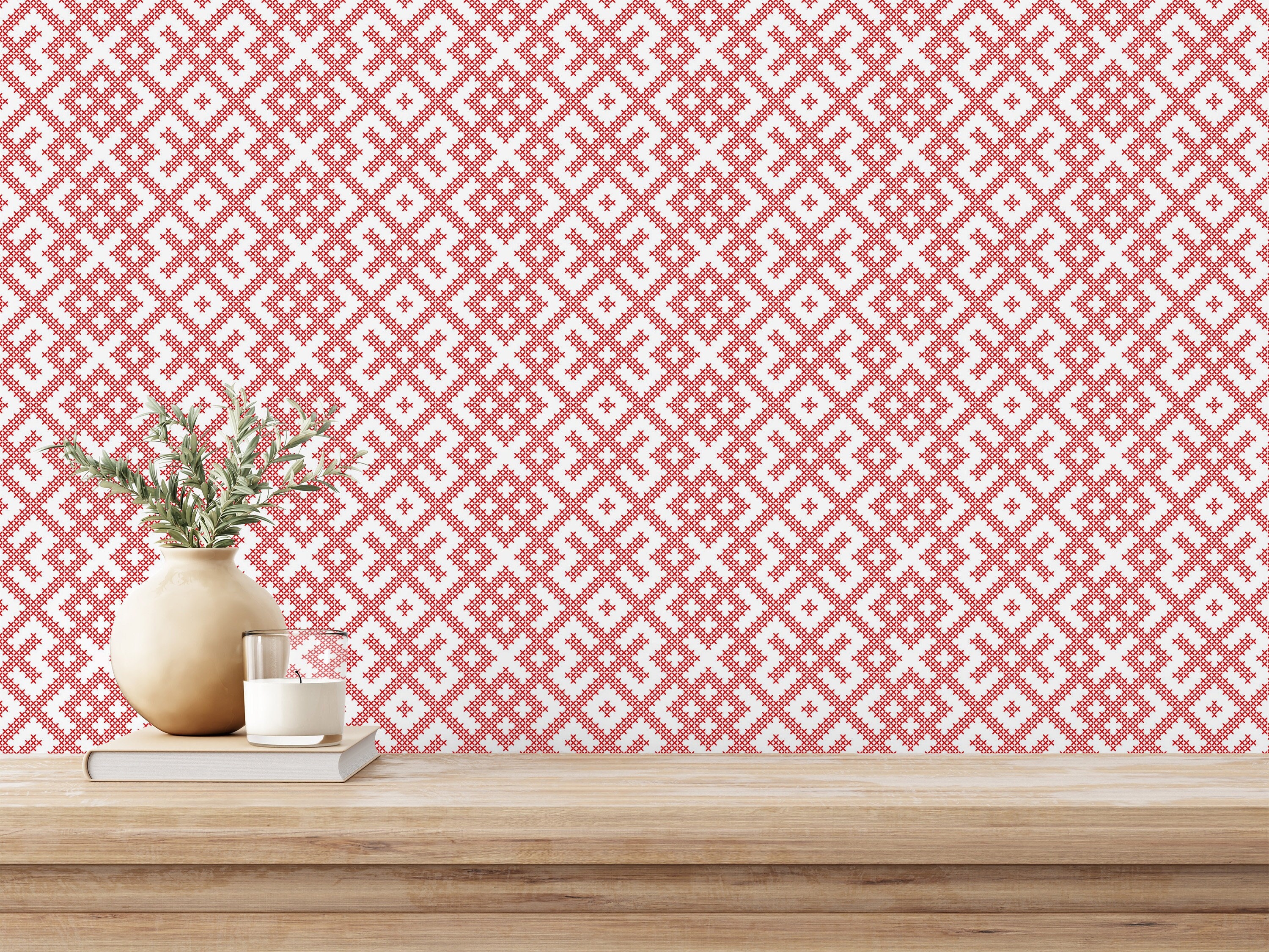 Ethnic Peel and Stick wallpaper / Ornamental Removable wallpaper / Bright wallpaper - Self-adhesive or Traditional